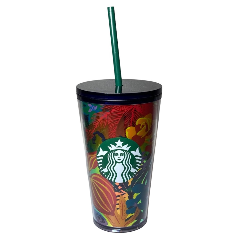 Starbucks 2022 Limited Edition Forest Dreamscape Floral 16oz Tumbler Cup & Straw